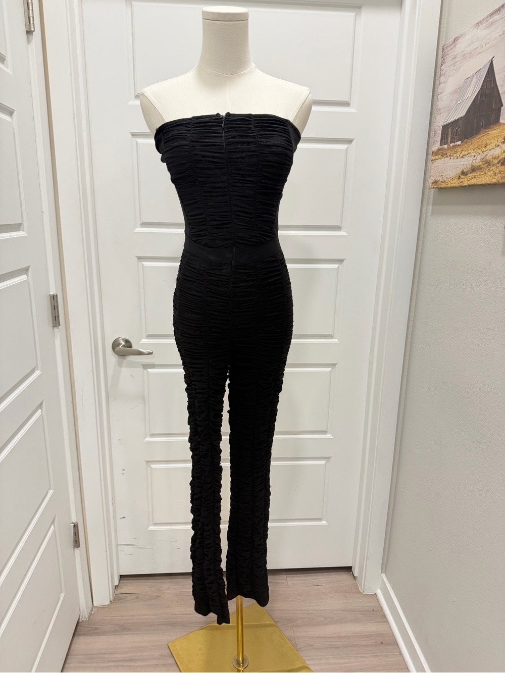 I.AM.GIA Ophelia Strapless Ruched Black Jumpsuit - Picture 2 of 10